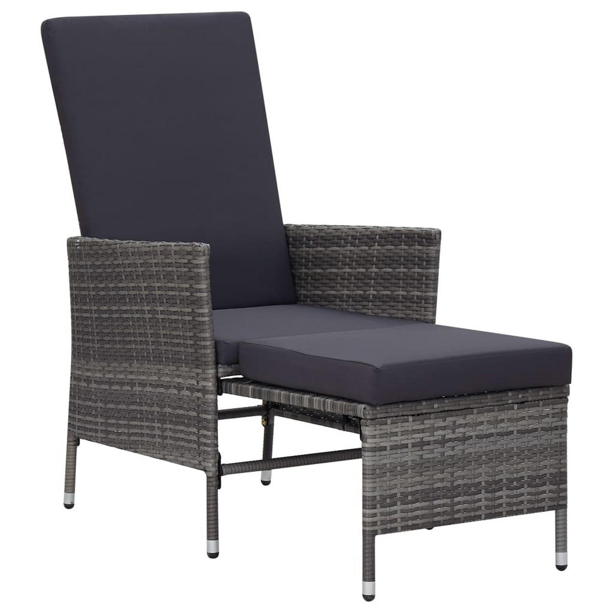 GARTEN-LOUNGE-SET 2-teilig Mit Kissen Poly Rattan Grau - Grau, Kunststoff - vidaXL
