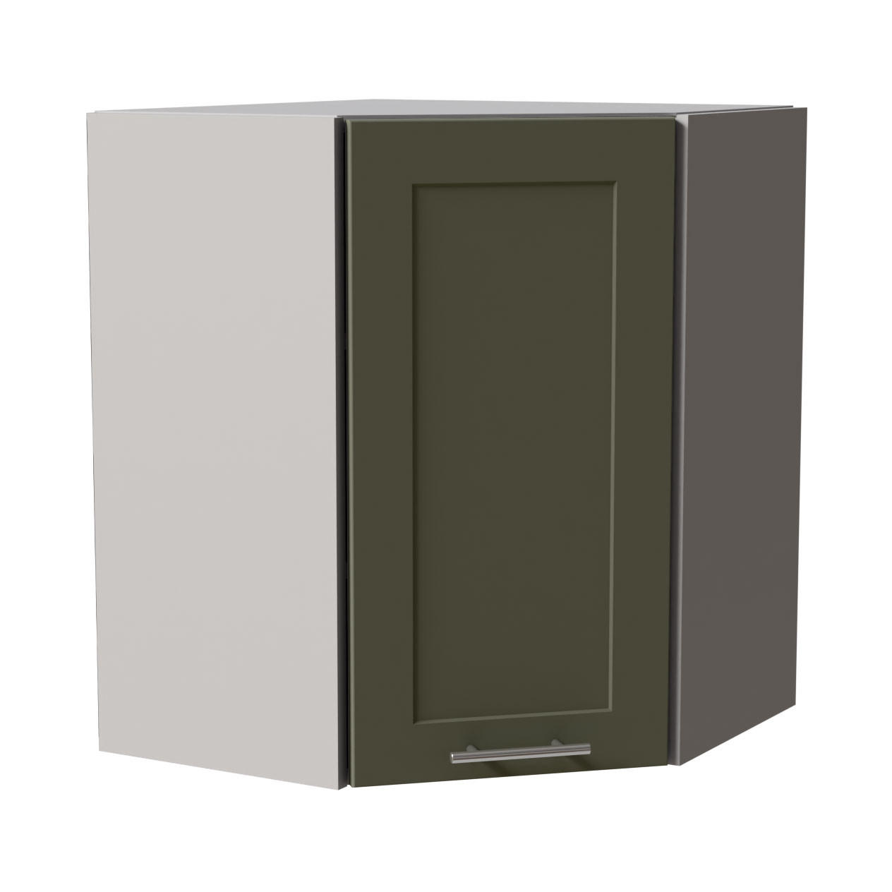 ECKHÄNGESCHRANK Oslo W10/60 Grau / Reed Green Matt 60 / 60 / 72cm - Grau/Grün, Holz/Holzwerkstoff (60/72/60cm) - Feldmann-Wohnen
