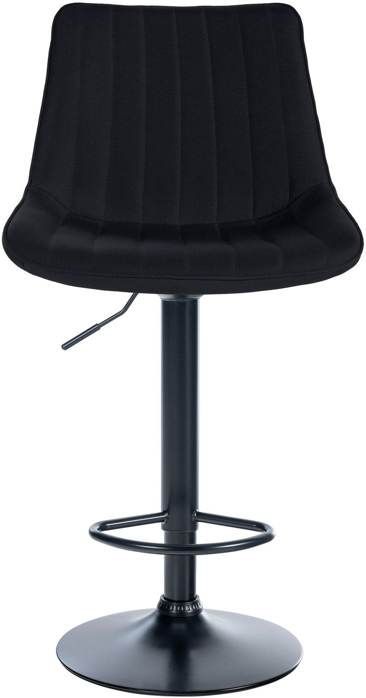 BARHOCKER Tolor Stoff schwarz schwarz - Schwarz, Textil/Metall (49.5/112/50cm) - TPFLiving