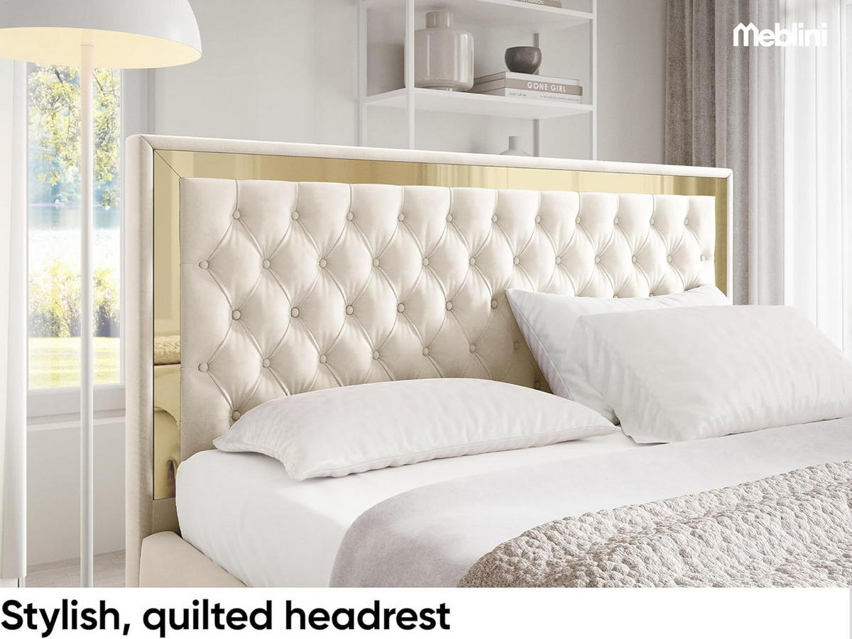 POLSTERBETT ARONA - Beige, Textil (120/200cm) - Meblini