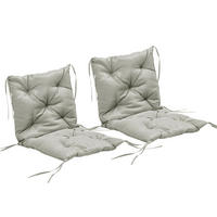 SESSELAUFLAGE 2er-Set Hellgrau 98.0/50.0/8.0 cm - Hellgrau, Textil (50/8/98cm)