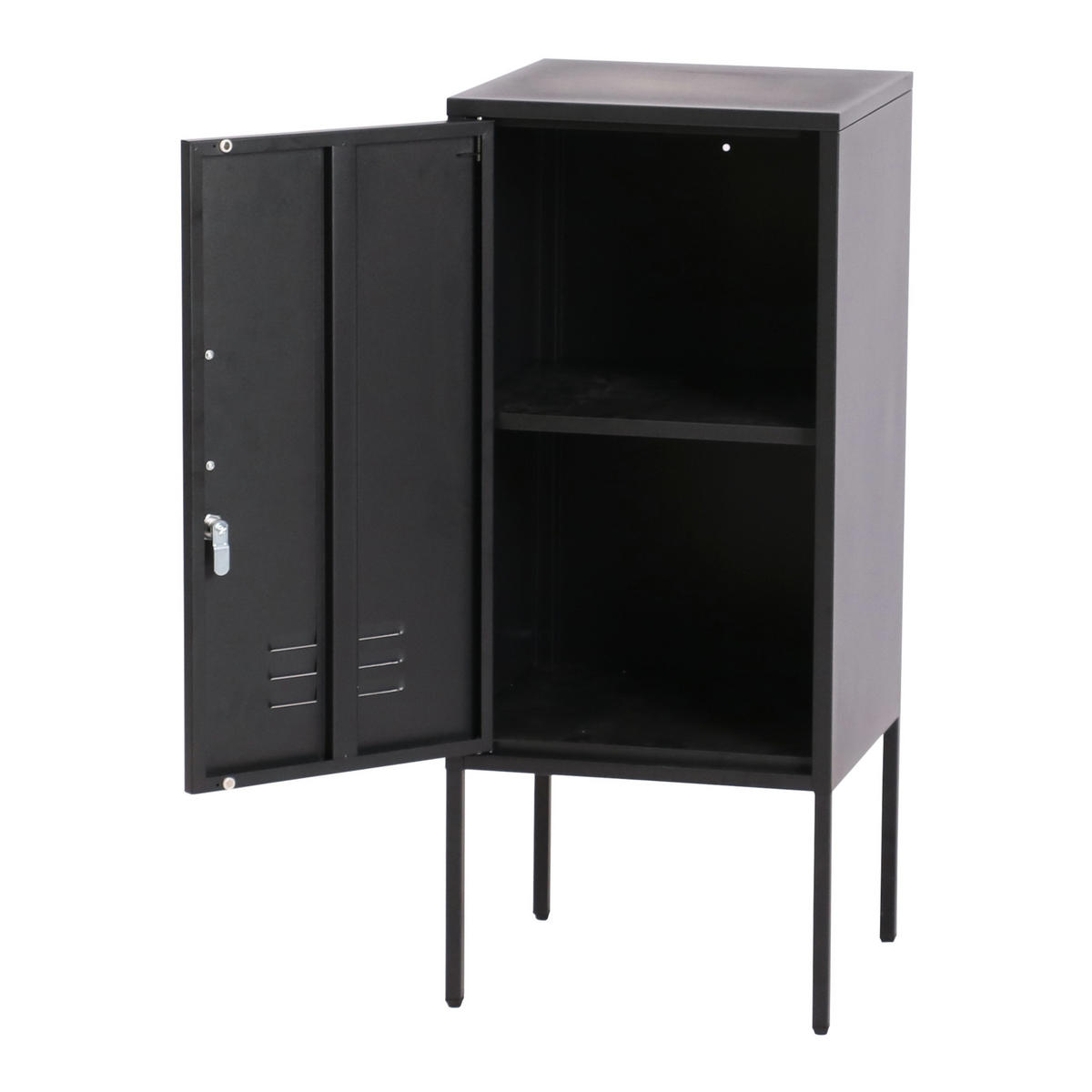 NACHTTISCH Hausjärvi - Schwarz, Metall (35/82/35cm) - [en.casa]