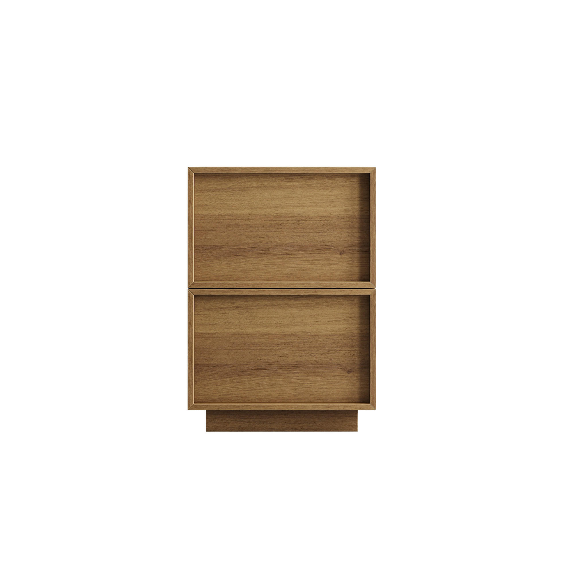 NACHTTISCH 38/48/55 cm in Eichefarben mit 2 Schubladen grifflos - Braun, Holzwerkstoff (48/50/38cm) - Flora Grace
