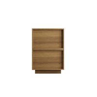 NACHTTISCH 38/48/55 cm in Eichefarben mit 2 Schubladen grifflos - Braun, Holzwerkstoff (48/50/38cm) - Flora Grace