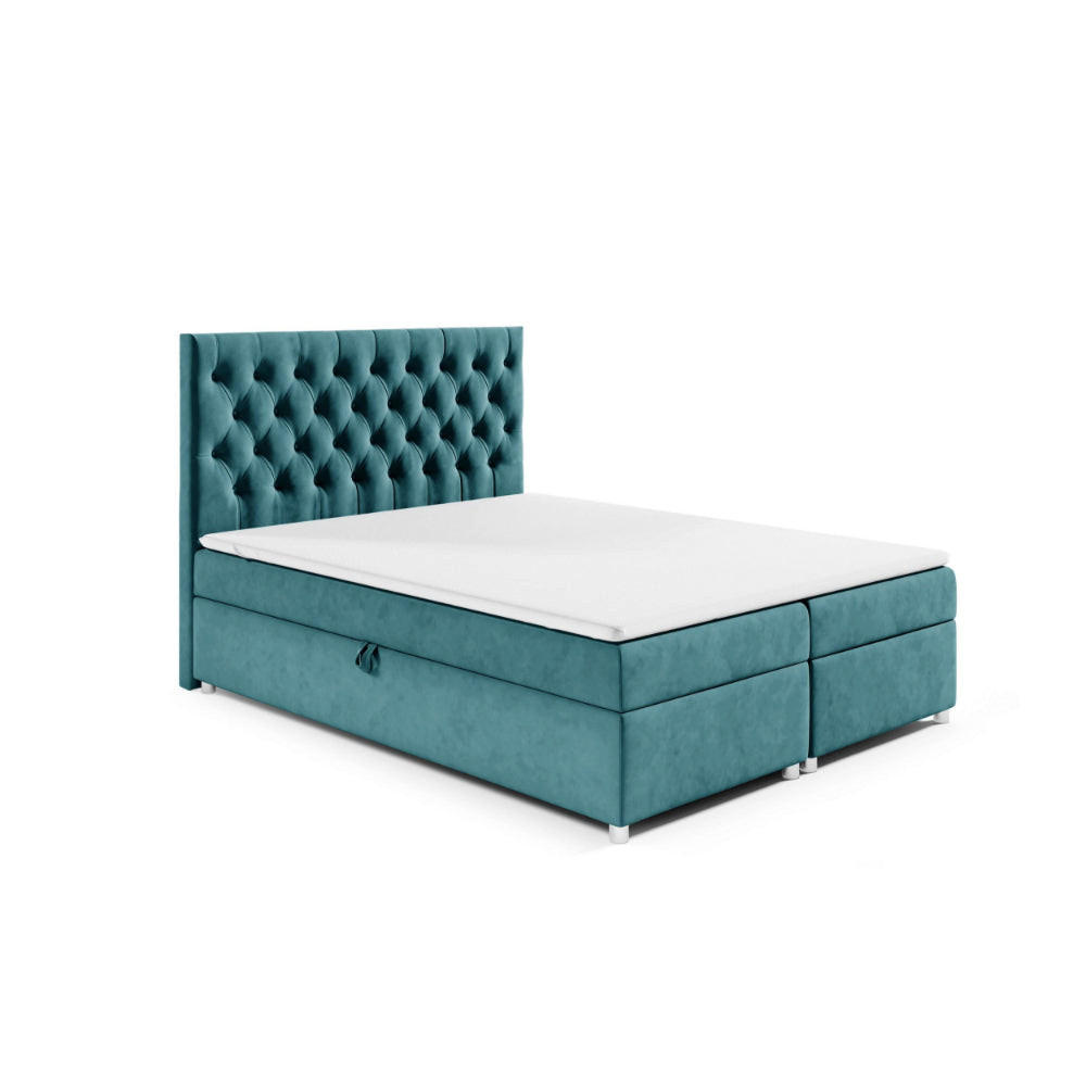 BOXBETT mit Bettkasten Trinity K-14 Bonellfederkern - Hellblau, Holz/Holzwerkstoff (180/200cm) - Best For Home