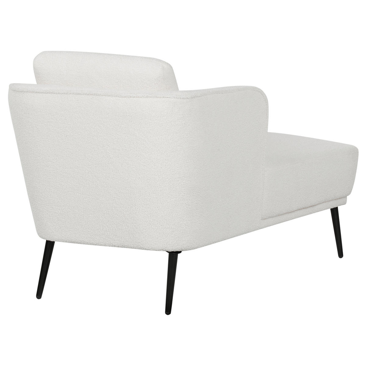 ČALOUNĚNÉ LEHÁTKO CHAISE LONGUE PRAVOSTRANNÉ Bouclé Krémově bílé Artheze - bílá/černá, textil (148/70/64cm) - Beliani