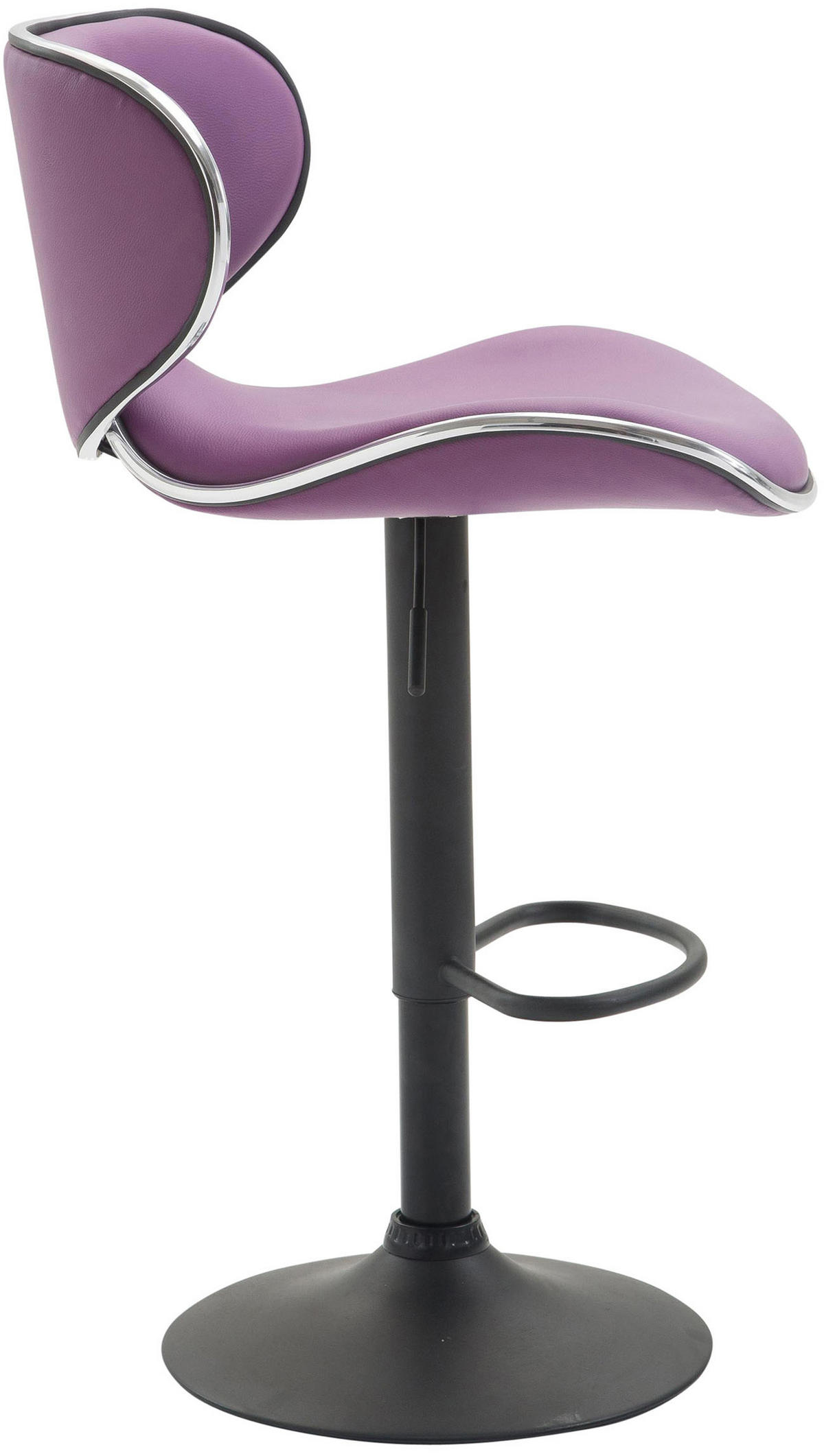 BARHOCKER 2er Set Las-Mallorcas Kunstleder schwarz lila - Lila/Schwarz, Kunststoff/Metall (46/108/49cm) - TPFLiving