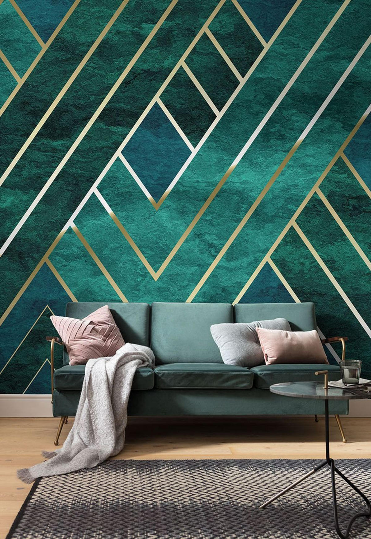 FOTOTAPETE Art Deco 300 x 250 cm - Grün, Papier (300/250cm) - Sanders & Sanders