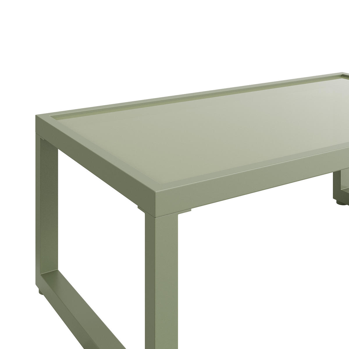 LOUNGESET 4er Seil Grün Mit Verstellbaren Füßen & Glastisch - Grün, Metall - FLIEKS