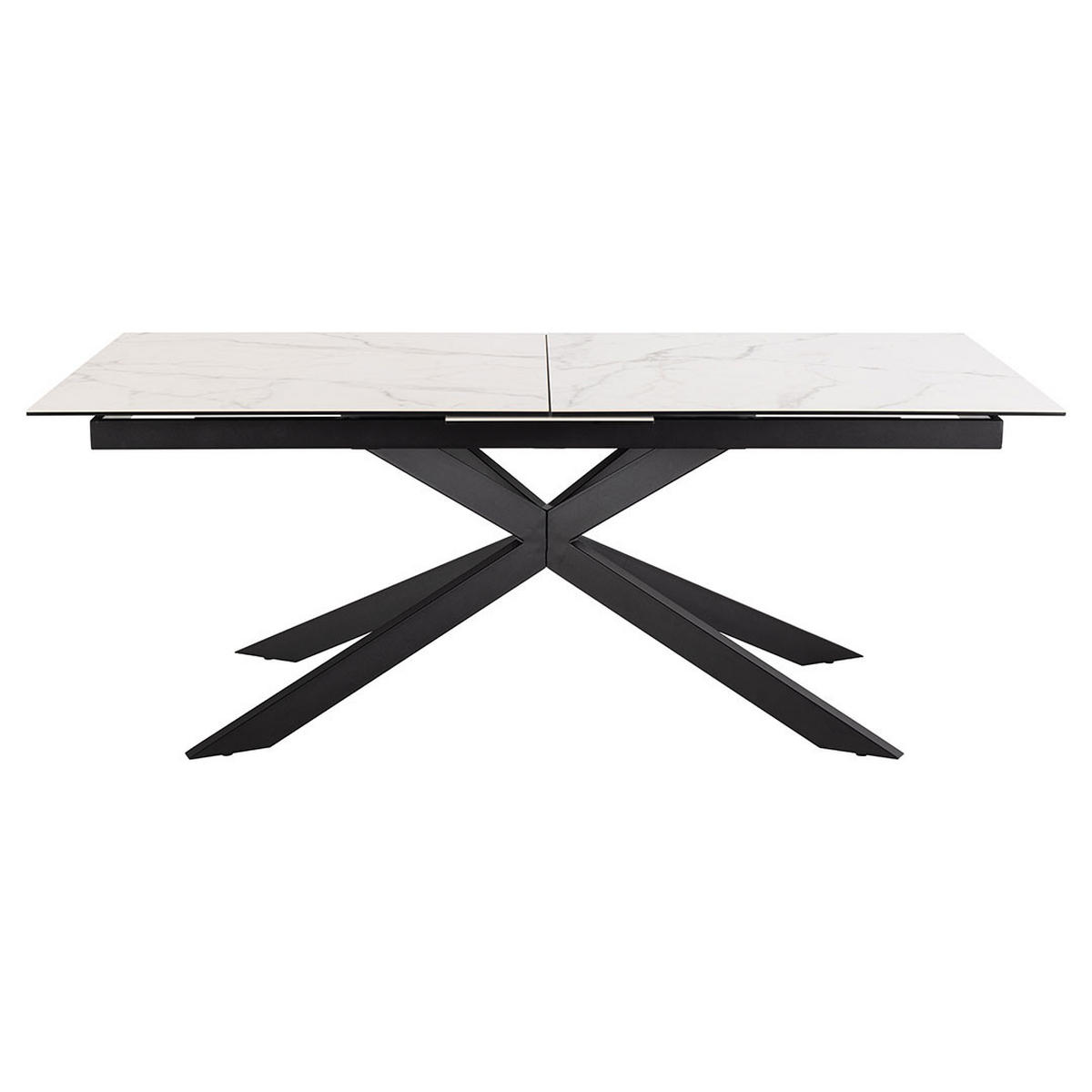 ESSTISCH, Irwine, Weiß, Glas, 240 x 100 x 76 cm - Weiß, Glas/Metall (100/240/76cm) - ebuy24