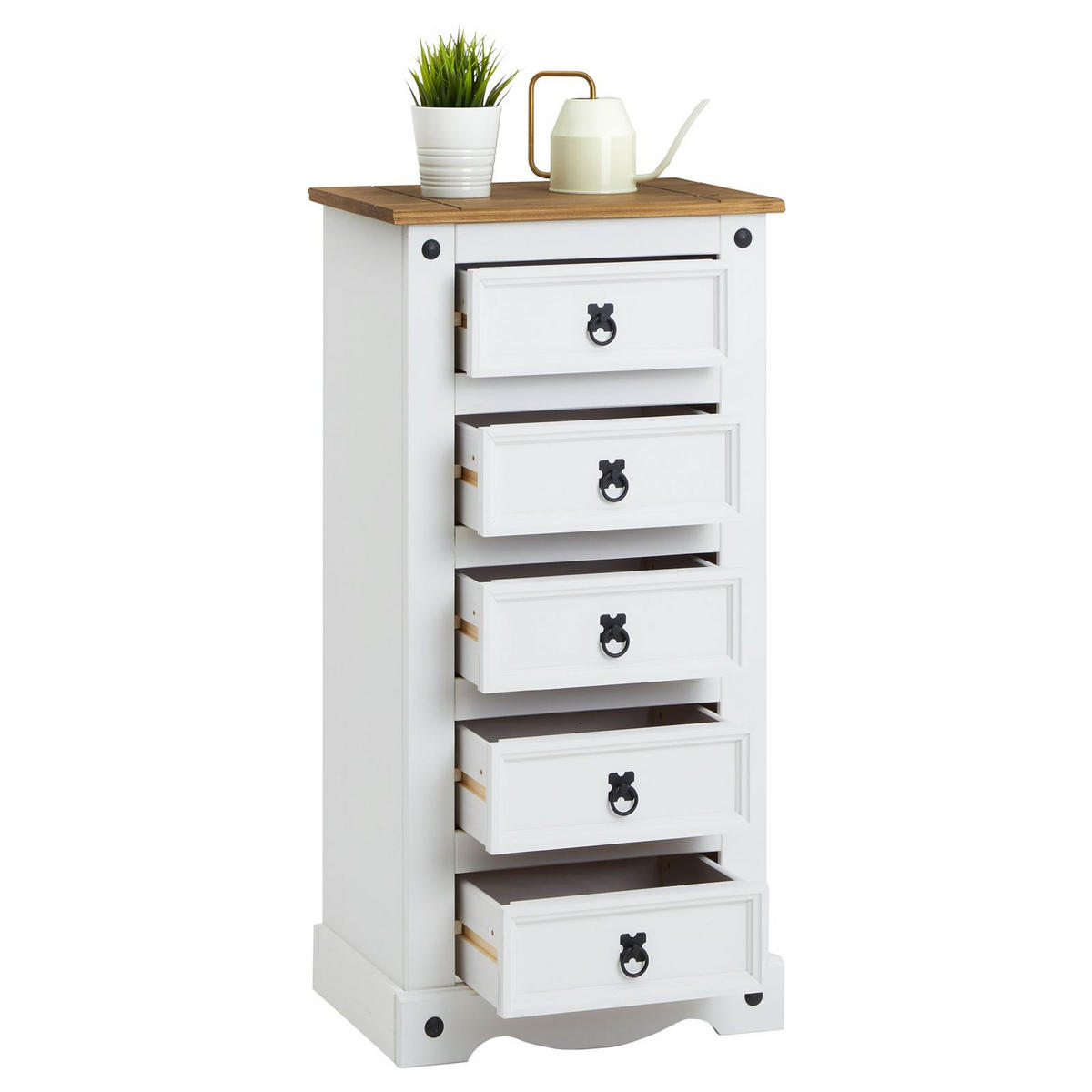 KOMMODE CAMPO - Weiß/Braun, Holz (53/104/39cm) - CARO-Möbel