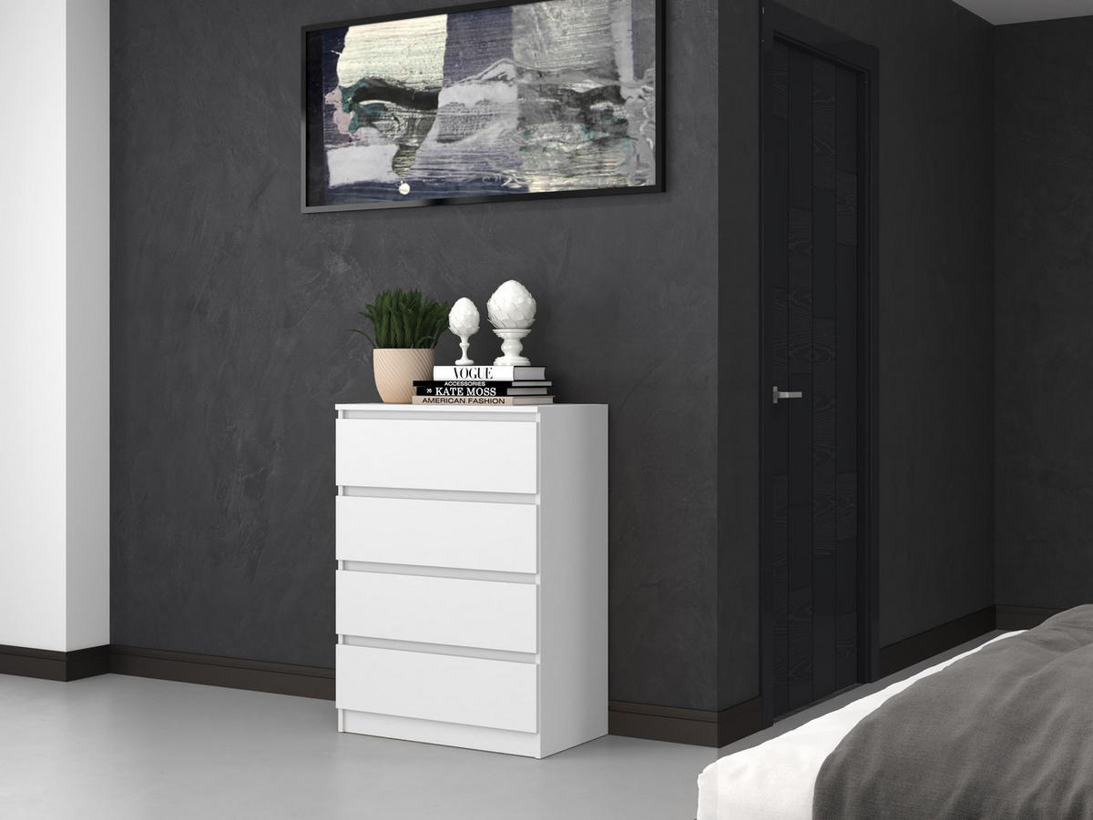 KOMMODE 4 SCHUBLADEN M4 - WEISS - Weiß, Holzwerkstoff (70/97/40cm) - CDF
