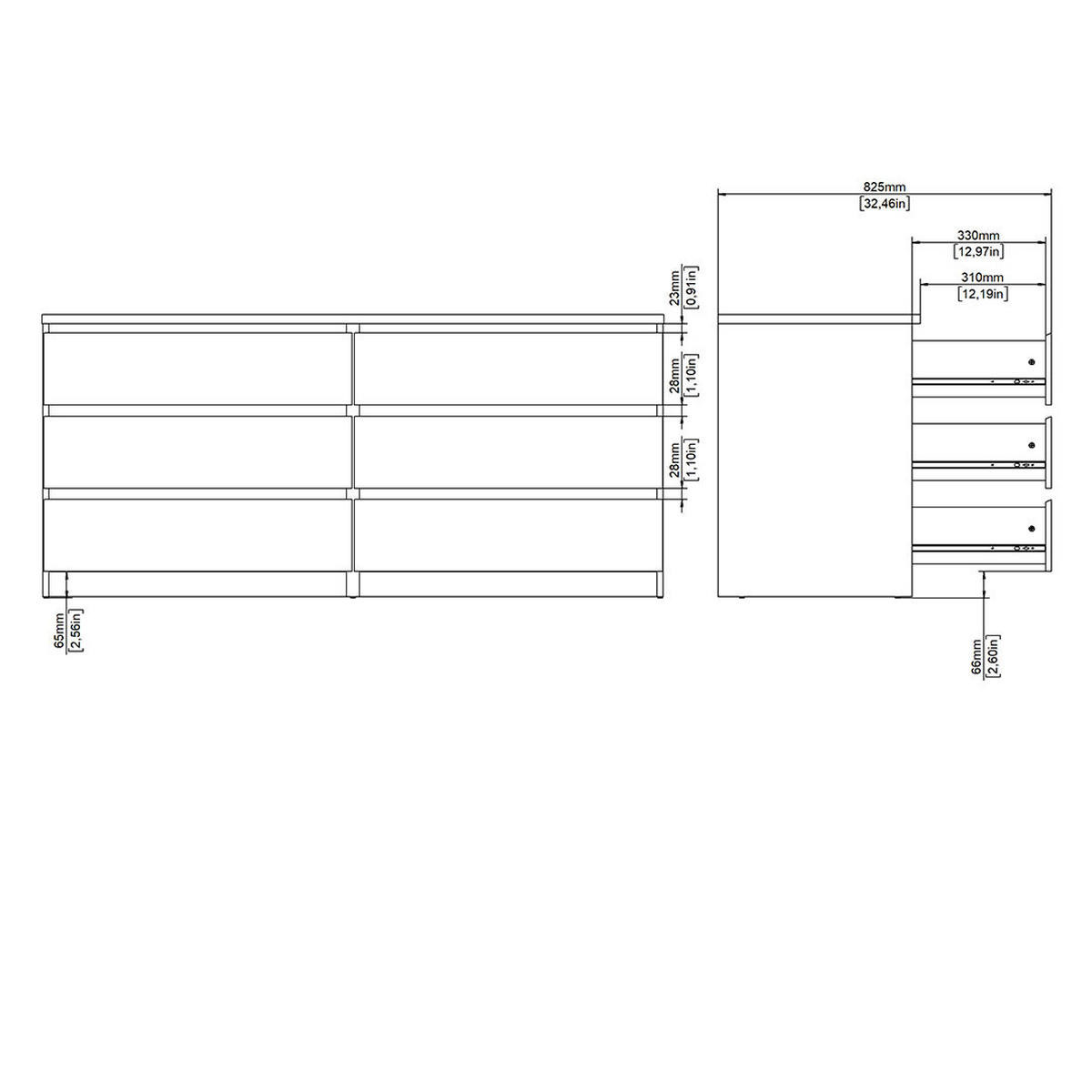 KOMMODE, Naia, Weiß, Holzwerkstoff, 154 x 50 x 71 cm - Weiß, Holzwerkstoff (154/71/50cm) - ebuy24