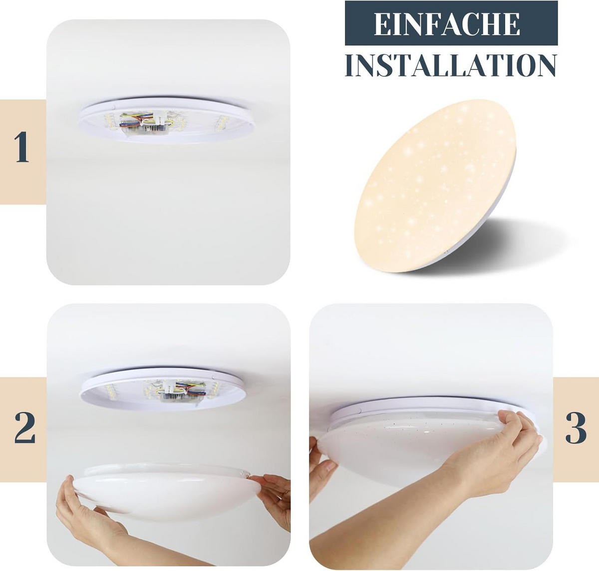 LED-DECKENLEUCHTE Falkenhainbach 25.2/6.2/25.2 cm - Weiß, Kunststoff (25.2/25.2/6.2cm) - ZMH