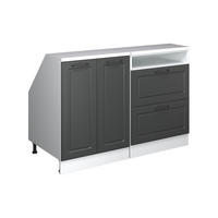 KUHINJSKI ORMAR ZA KOSINE KROVA R-Line Antracit u rustikalnom stilu 120 cm Set od 2 korpusa ormara, dubina 60 cm - bijela/antracit, drvni materijal (120/83.8/60cm) - Vicco