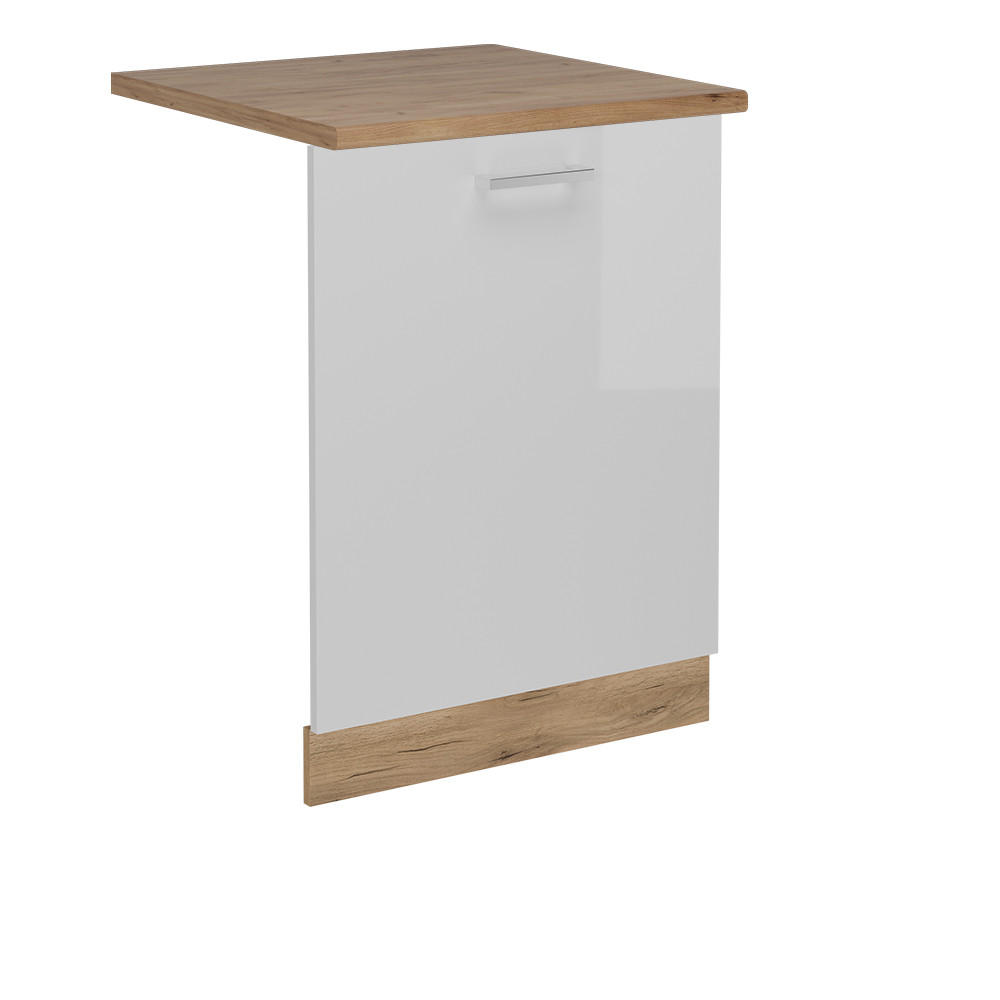 KRYT MYČKY NÁDOBÍ R-Line Bílá vysoký lesk - medově dubová/vysoce lesklá bílá, kompozitní dřevo (60/81.8/1.6cm) - Vicco