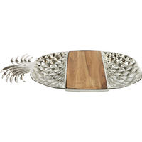 BRETTSCHALE Pineapple - Silberfarben, Metall (63/6/26cm) - FURNARO