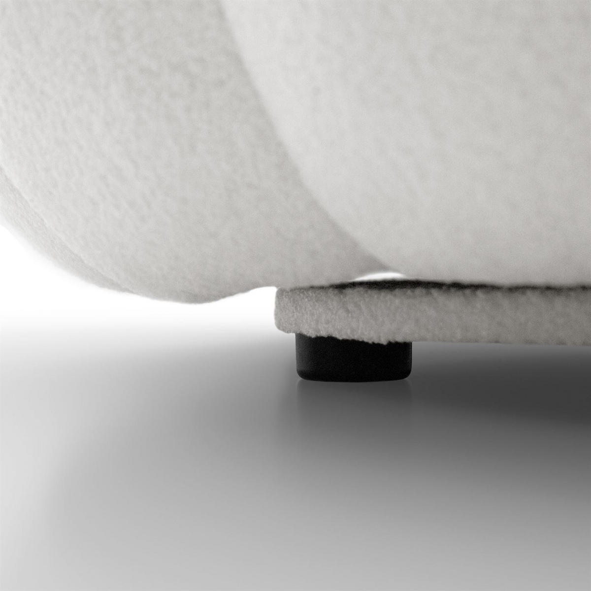 DREHSESSEL FLUFFY mit Fußstütze - Weiß, Textil (95/60/95cm) - Lookway