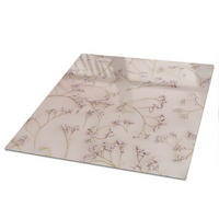 TISCHPLATTE 50x50 cm – Blumenmuster - Blau, Glas (50/50/0.4cm) - Wallfluent