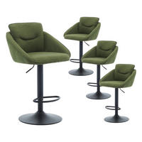 BARHOCKER 4er Set Grün Höhenverstellbar 360° Drehbar - Grün, Textil (52/85/52cm)