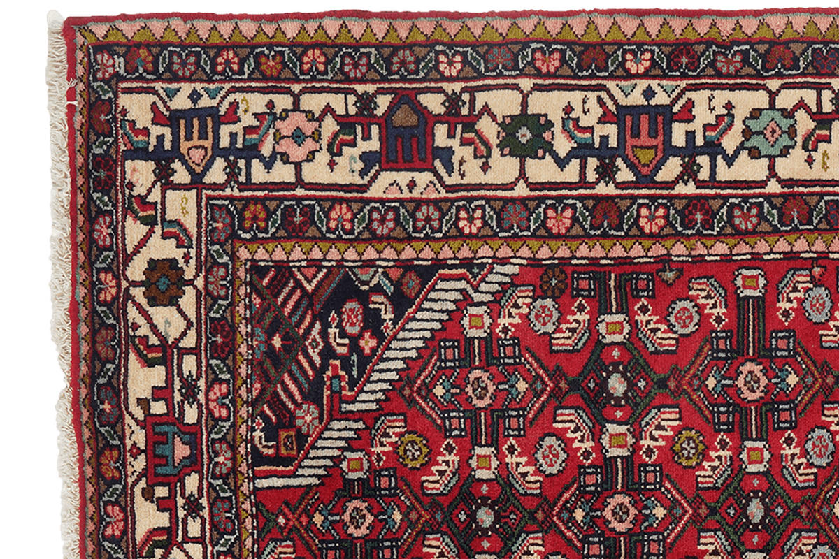 ORIENTTEPPICH handgeknüpft Assadabad Rot 207/130 cm Schurwolle - Rot, Textil (130/207cm) - Looma