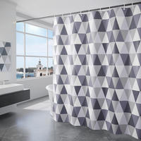 DUSCHVORHANG Badezimmer wasserdicht waschbar schnelltrocknend beschwerter Saum mit 12 - Grau, Textil (120/200cm) - MCBOSON