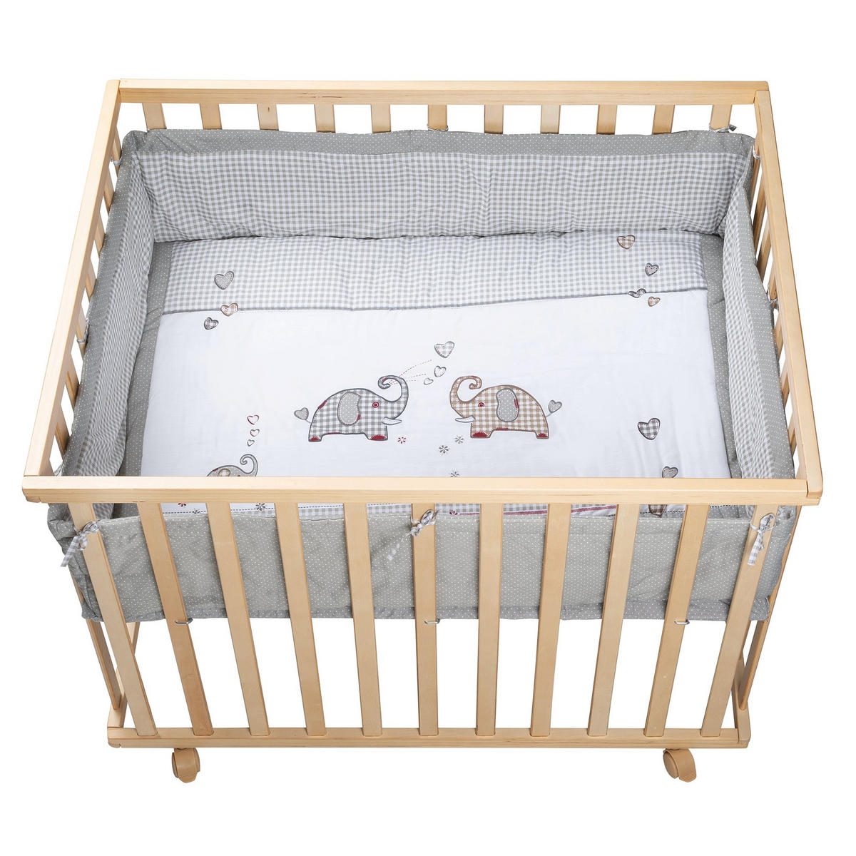 LAUFGITTER 100x75, Jumbo twins grau - Naturfarben, Holzwerkstoff (73/72/98.5cm) - Roba