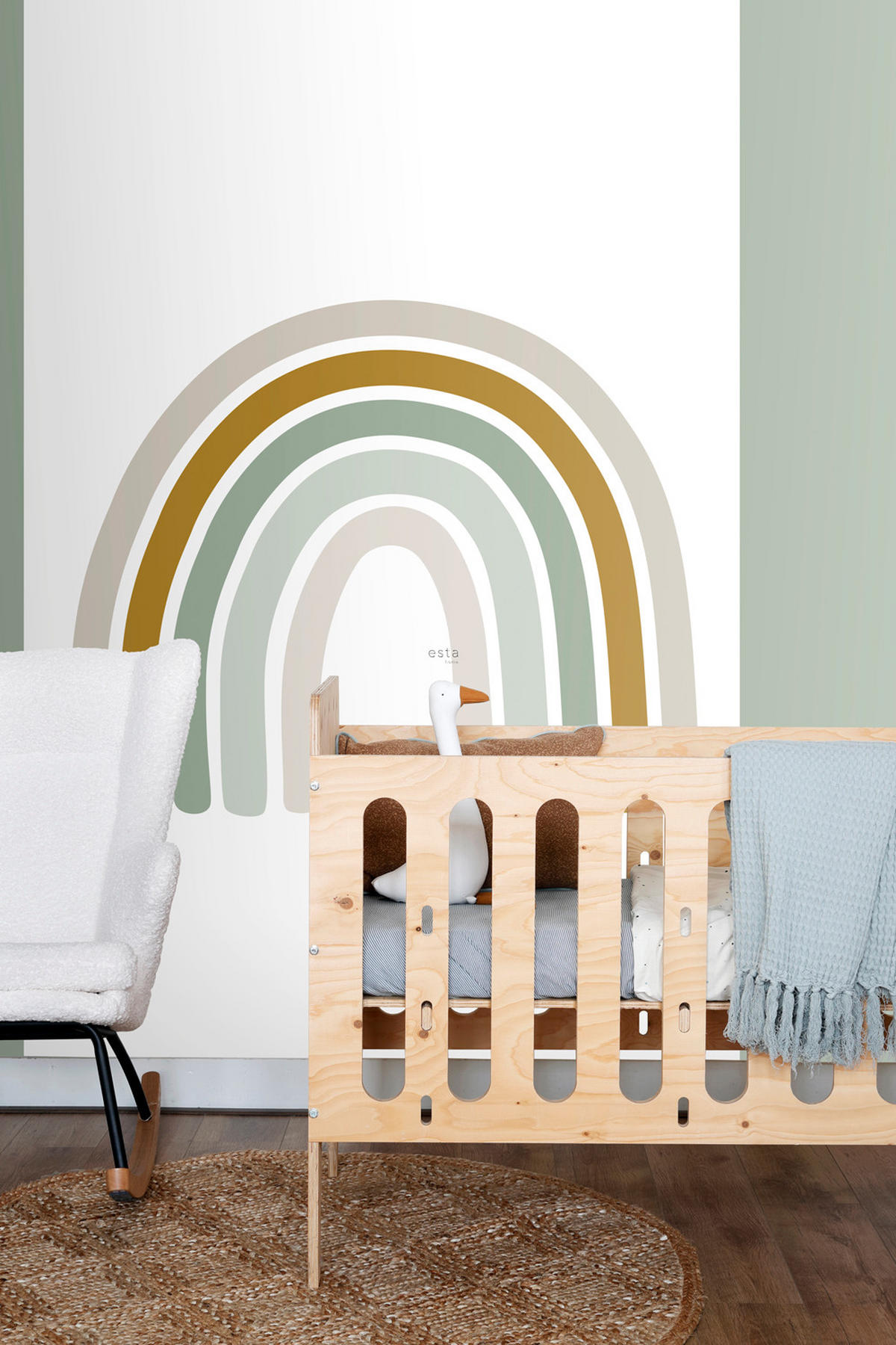 FOTOTAPETE Regenbogen 150 x 279 cm - Weiß, Papier (150/279cm) - ESTAhome