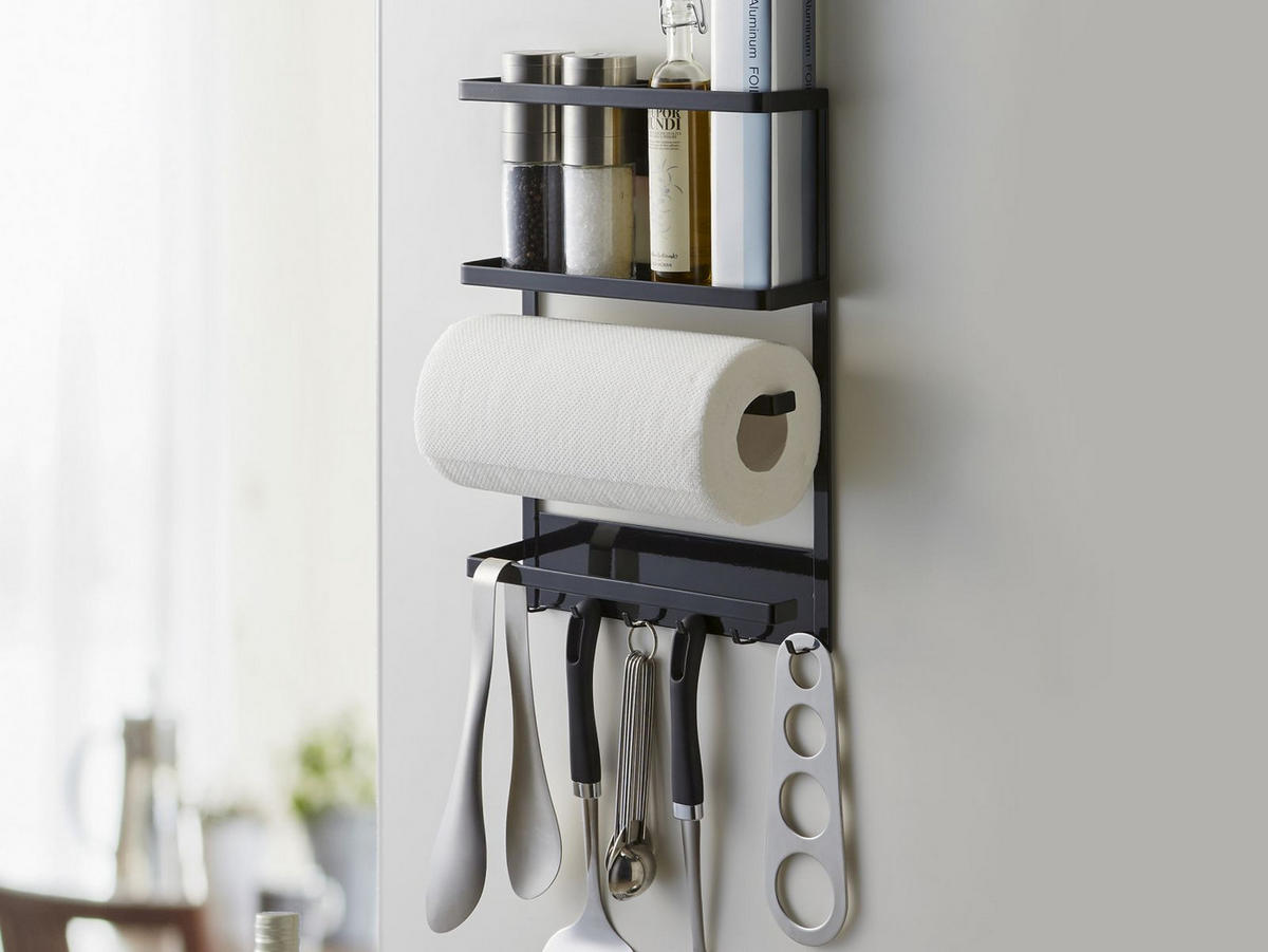 KÜCHENROLLENHALTER Tower schwarz 24/34/6 cm - Schwarz, Metall (24/34/6cm) - Yamazaki