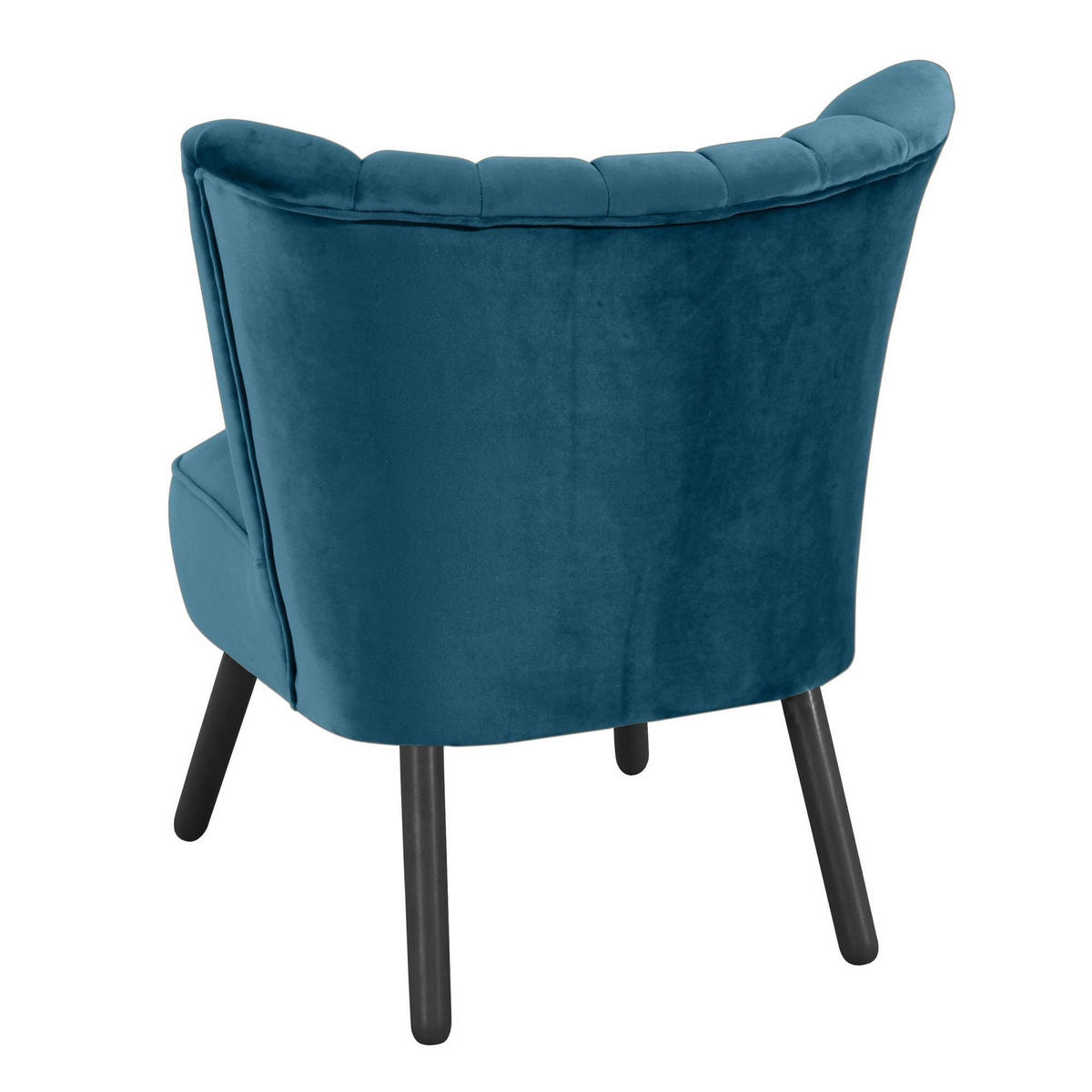 SESSEL Kadisha Bezug Samtvelours Buche schwarz lackiert / petrol - Blau, Kunststoff (70/80/66cm) - 58aufmkessel