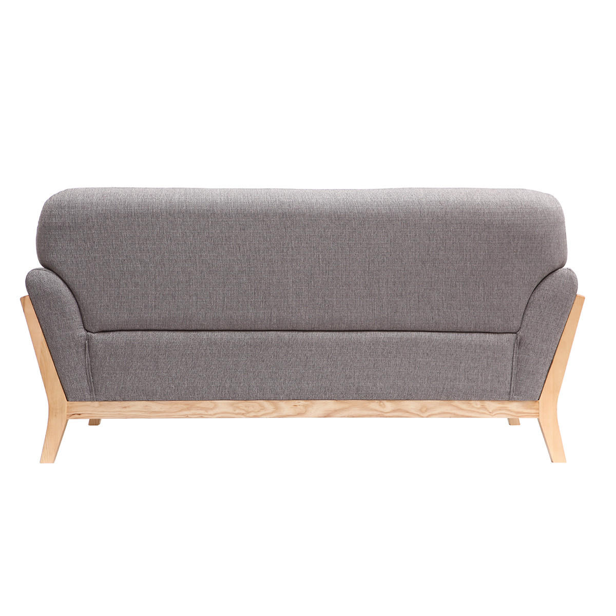 SOFA Skandinavisch 2 Pl?tze Grau Holzbeine YOKO - Grau, Textil (83.5/78.5/160cm) - Miliboo