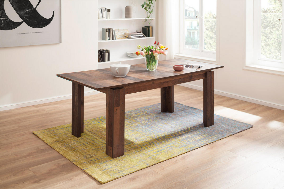 ESSTISCH Old Wood Dekor - Braun, Holzwerkstoff (90/160/77cm) - ebuy24