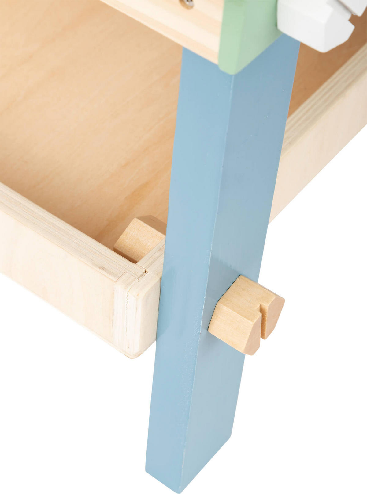 WERKBANK KOMPAKT "NORDIC" - Blau, Holz (26/52/45cm) - small foot