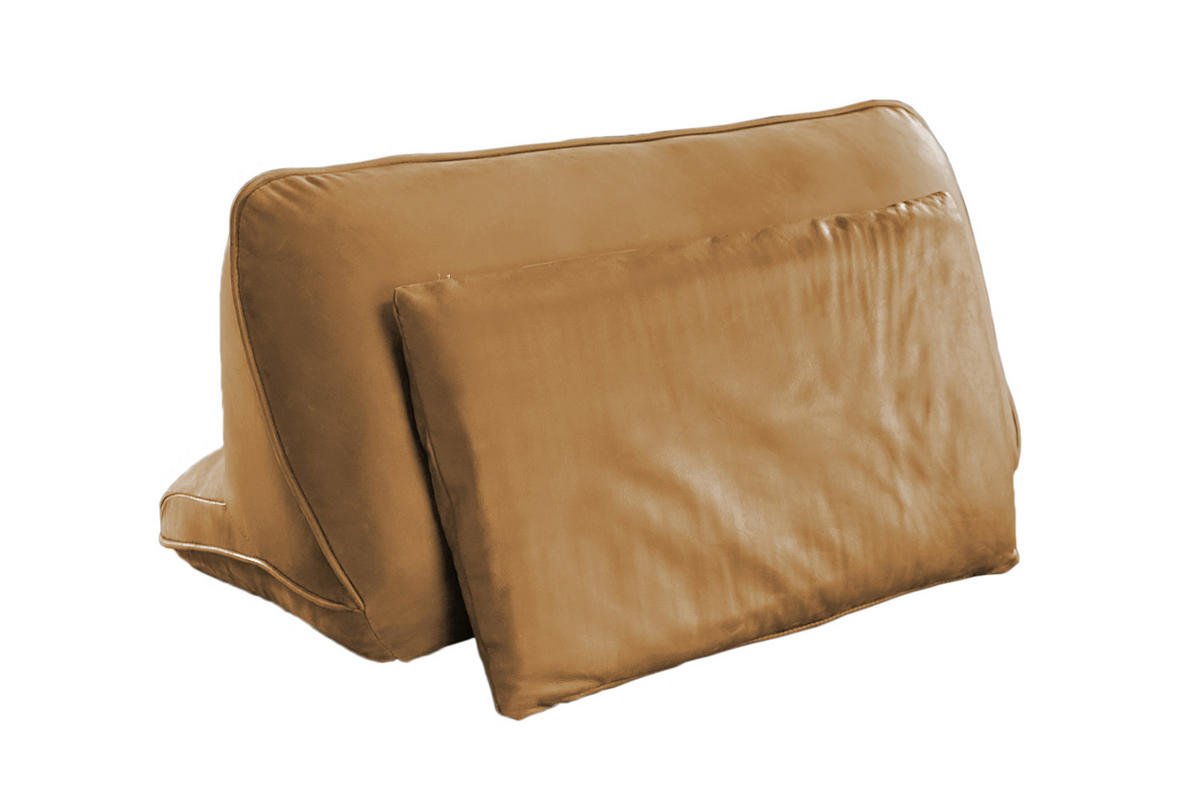 RÜCKENKISSEN WIOLO Braun Leder - Braun, Leder (80/46cm) - KAWOLA