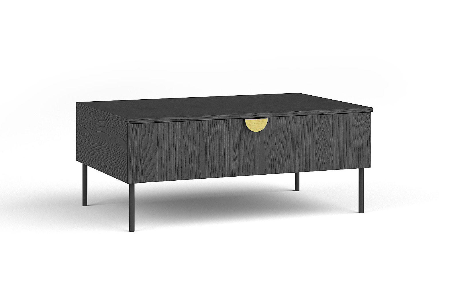 COUCHTISCH Mond anthrazit 100 / 66 / 41cm - Anthrazit/Goldfarben, Holz/Holzwerkstoff (66/100/41cm) - Feldmann-Wohnen