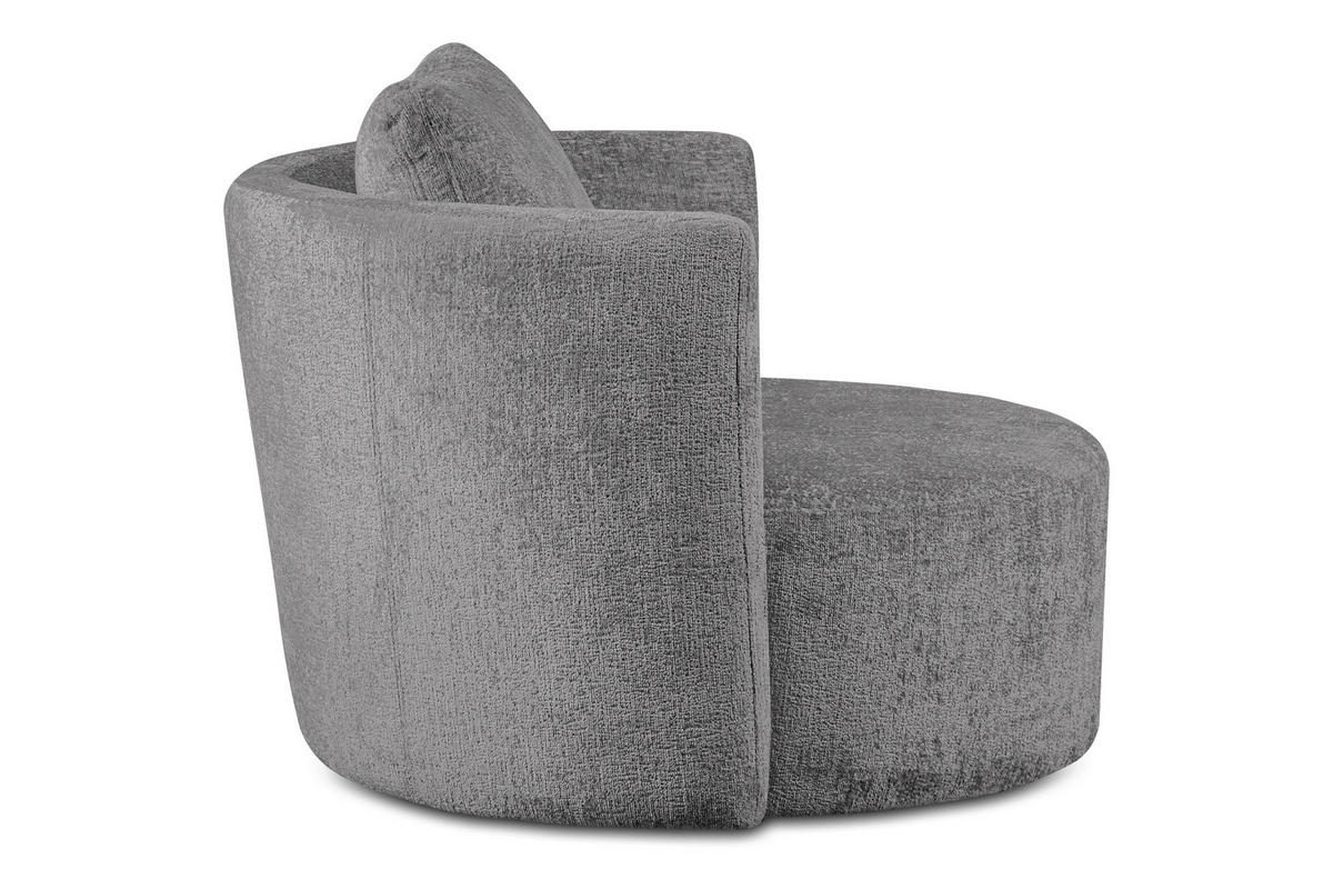 DREHSESSEL RAGGI 360° Drehfunktion mit inklusive dekorativem Kissen, Grau - Grau, Textil (92/75/94cm) - KONSIMO®