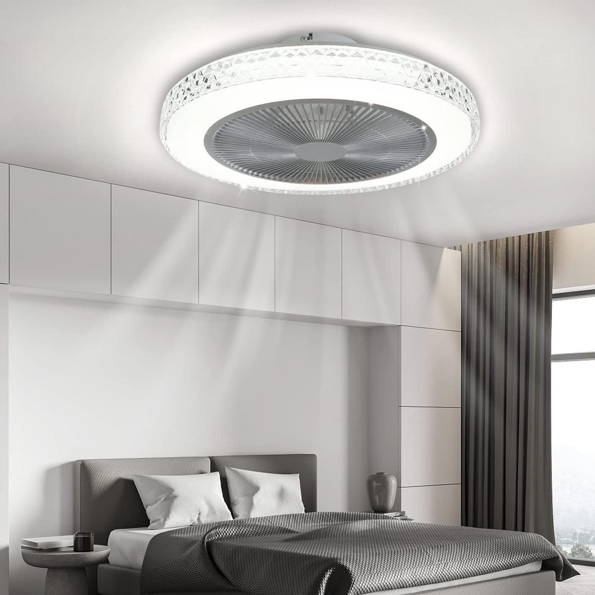 LED-DECKENLEUCHTE Vornis 49/49/20.5 cm - Weiß, Metall (49/49/20.5cm) - ZMH