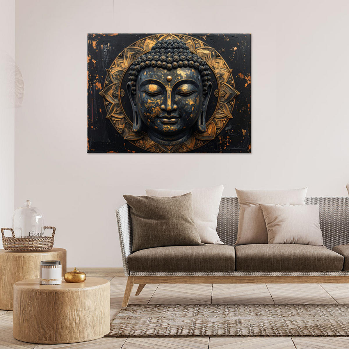 LEINWANDBILD Zen und Orientalisch 120x80cm - Goldfarben, Textil (120/80cm) - Feeby