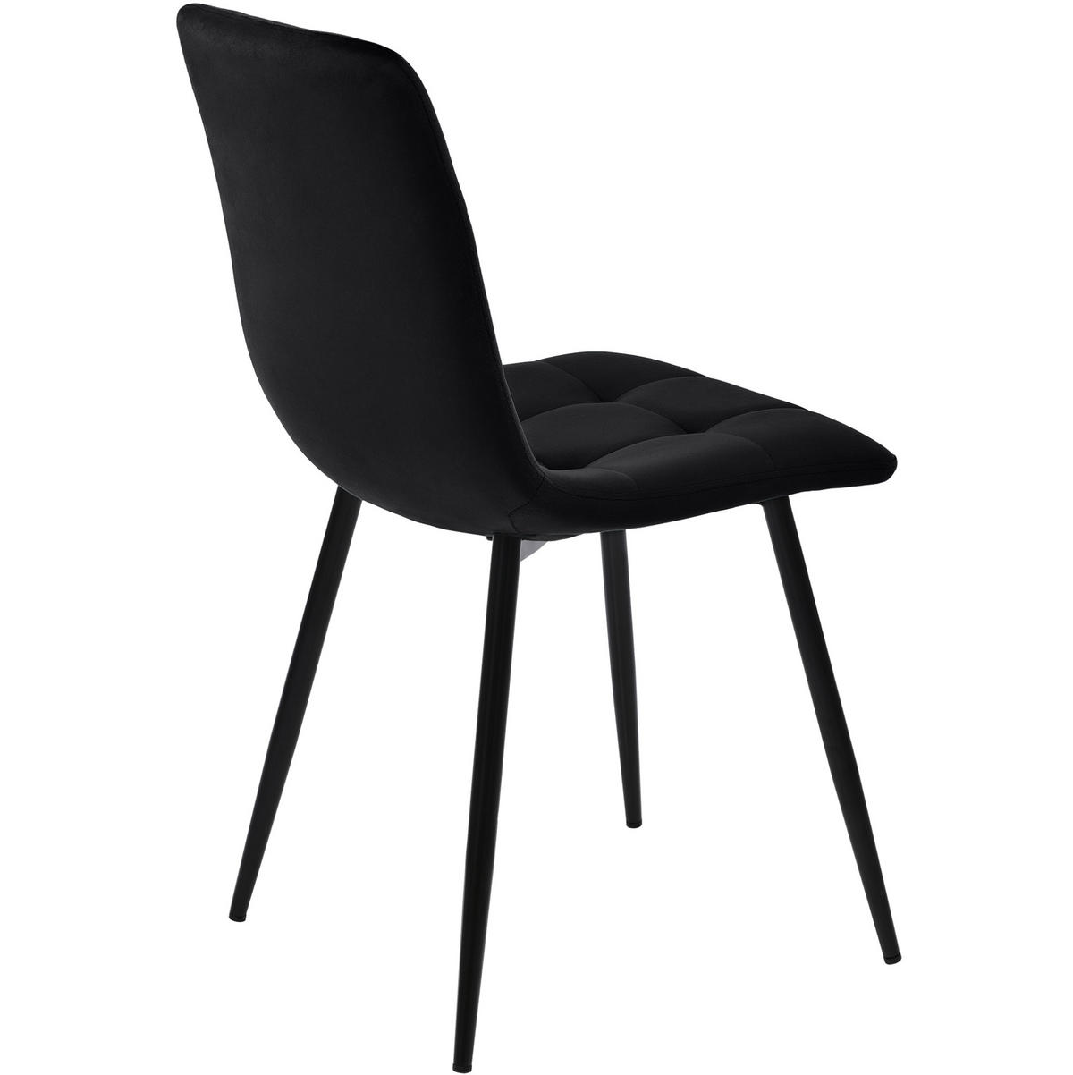 ESSZIMMERSTUHL 4er-Set Samt Schwarz mit Metallgestell - Schwarz, Metall (44/86/46cm) - Meubliv