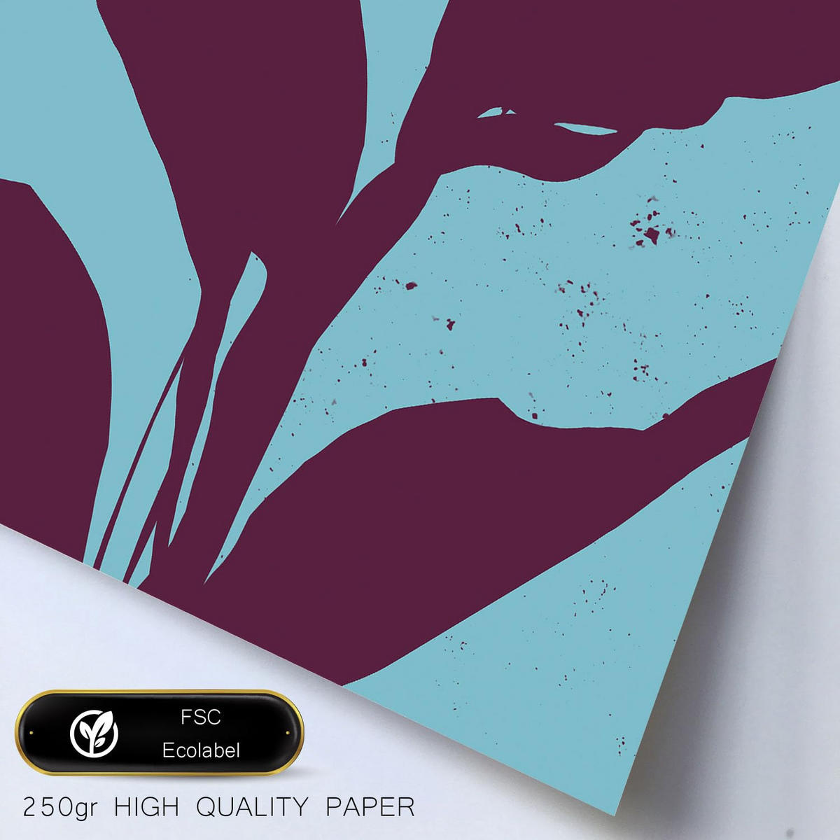 POSTER Set Mit 6 Streifenblätter In Blume Zusammenfassung Ästhetische Dekorative Gemälde Für Ihr Wohnzimmer Zuhause A3 & A4 Rahmen Aus Hellem Holz - Beige, Papier (29/3cm) - Nacnic