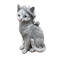 STEINFIGUR Katze Schlafmütze frostfest - Grau, Stein (13/30/22cm) - stoneandstyle