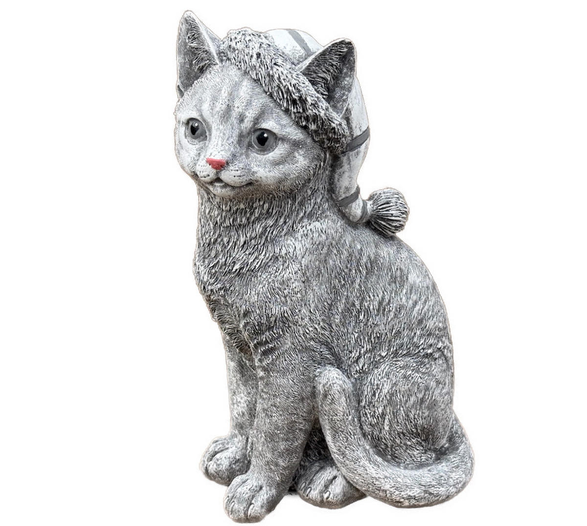 STEINFIGUR Katze Schlafmütze frostfest - Grau, Stein (13/30/22cm) - stoneandstyle