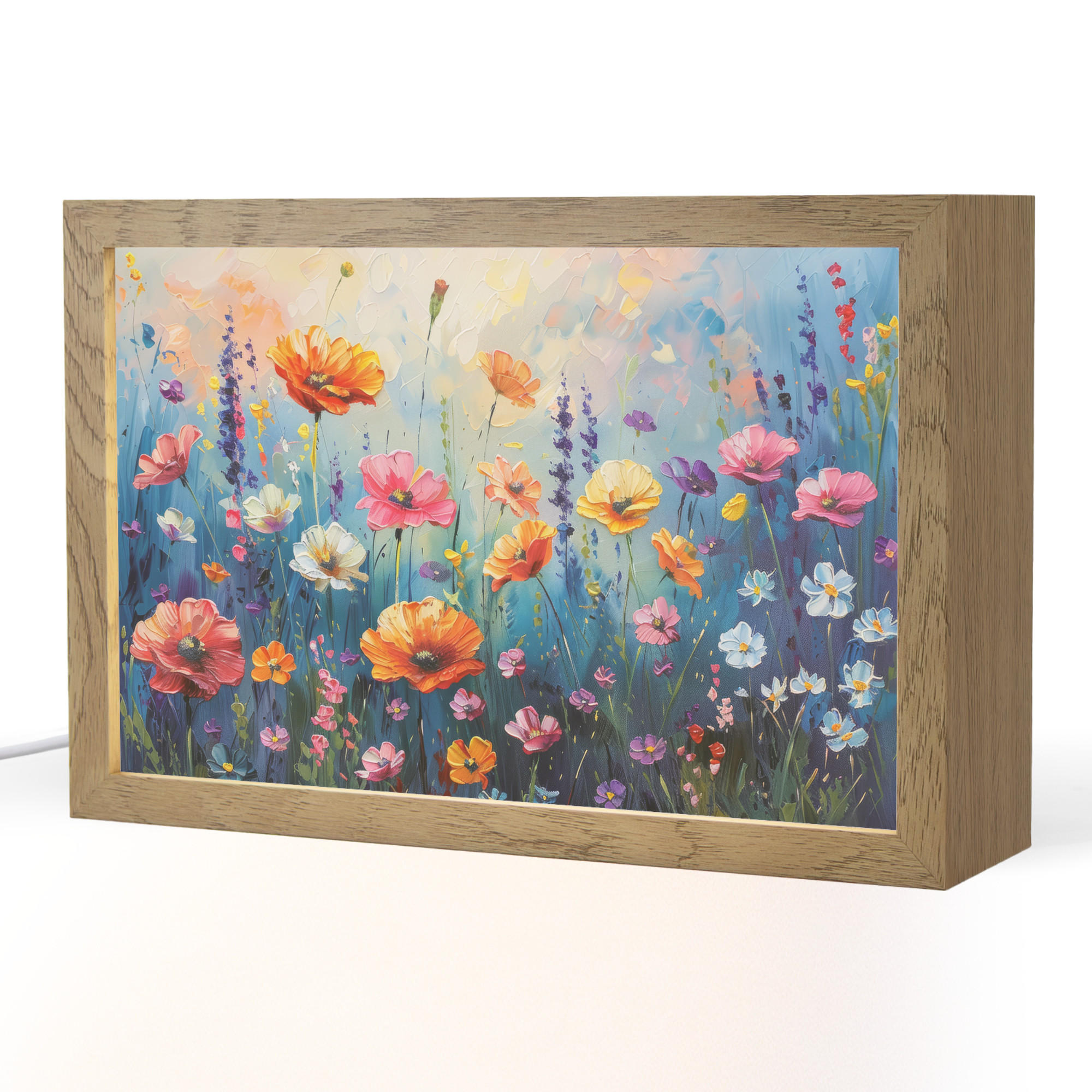 OnlyWow STOLNÍ LAMPA Květiny - Příroda - Akvarel - Umění 30x20 cm