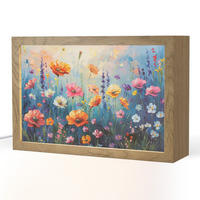 STOLNÍ LAMPA Květiny - Příroda - Akvarel - Umění 30x20 cm - starorůžová, kompozitní dřevo (8/30/20cm) - OnlyWow