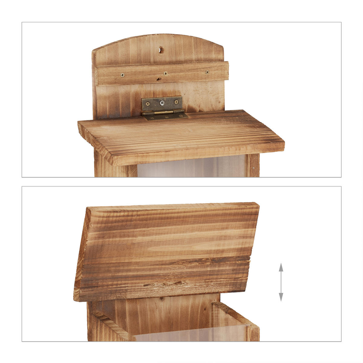 2XEICHHÖRNCHENFUTTERHAUS - Braun, Holz/Kunststoff (20/21/14.5cm) - Relaxdays