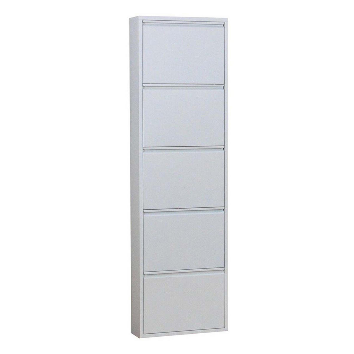 SCHUHKIPPER weiß - Weiß, Holzwerkstoff (50/173/16cm) - ebuy24
