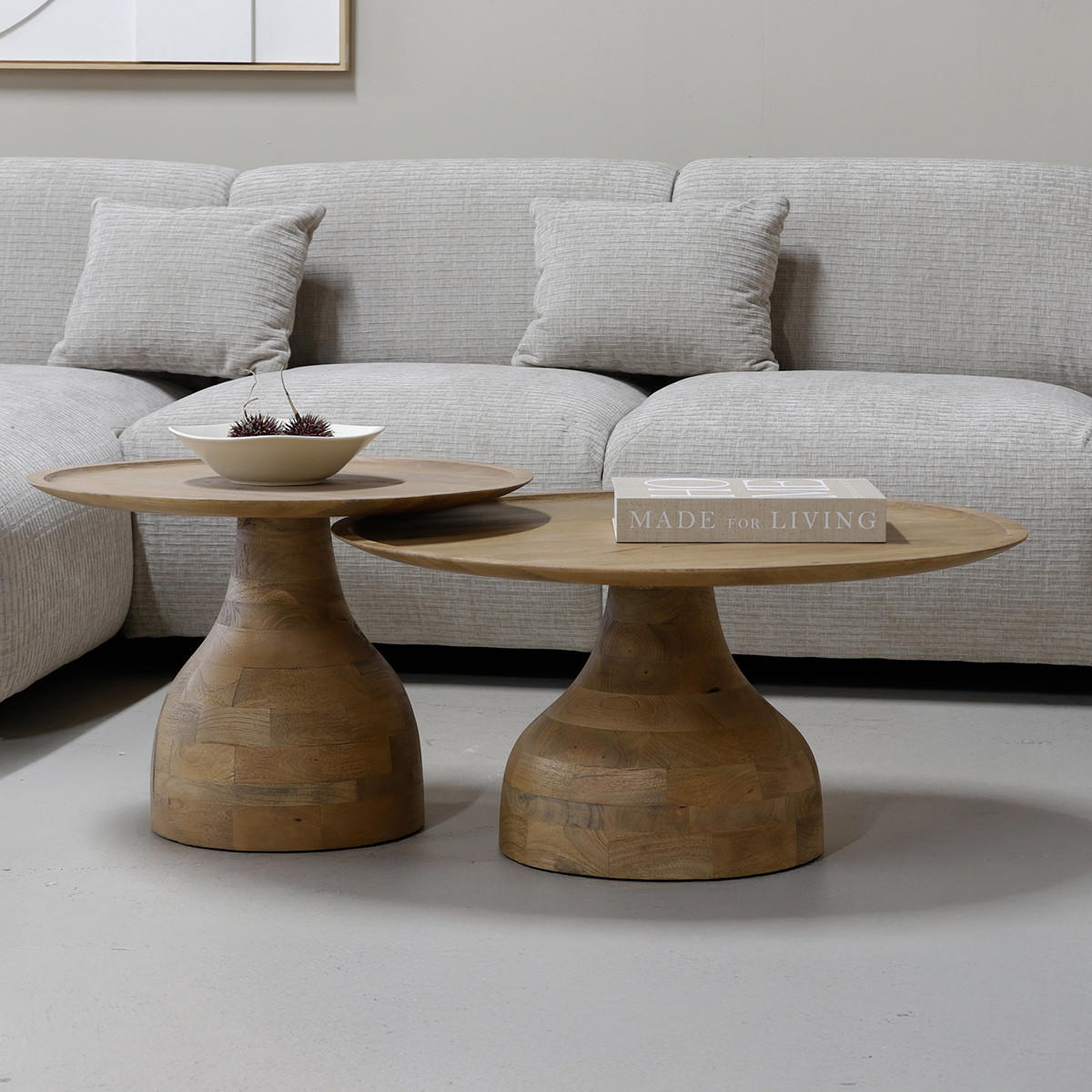 BEISTELLTISCH rund aus Mangoholz Ø60cm, natürlich - Braun, Holz (60/60/42cm) - Giga Meubel