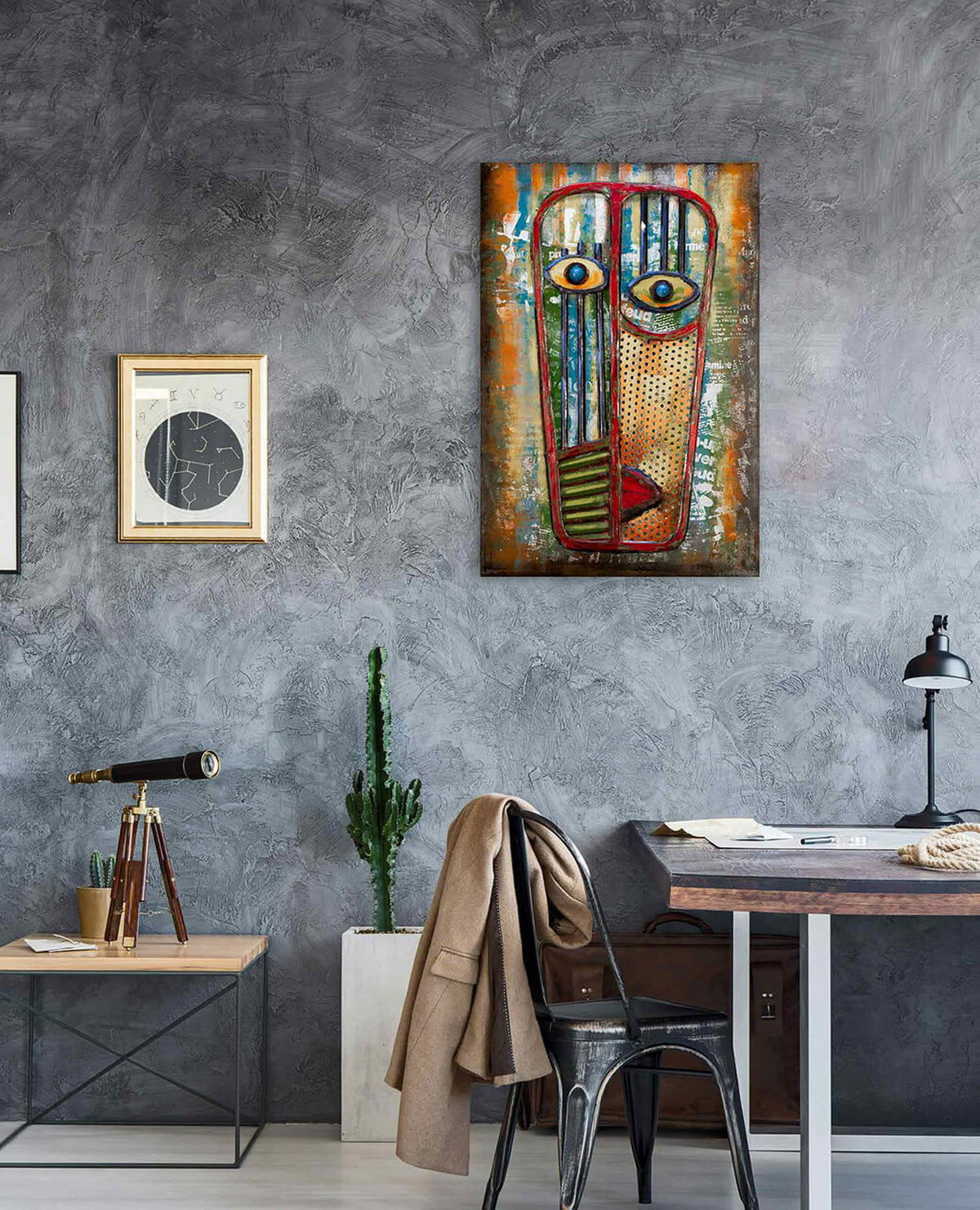 METALLBILD Bunt 60/90 cm - Multicolor, Metall (3.47/90cm) - KUNSTLOFT