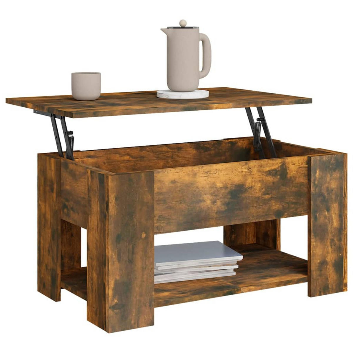 COUCHTISCH Räuchereiche 79x49x41 cm Holzwerkstoff - Braun, Holzwerkstoff (79/49/41cm) - furnicato