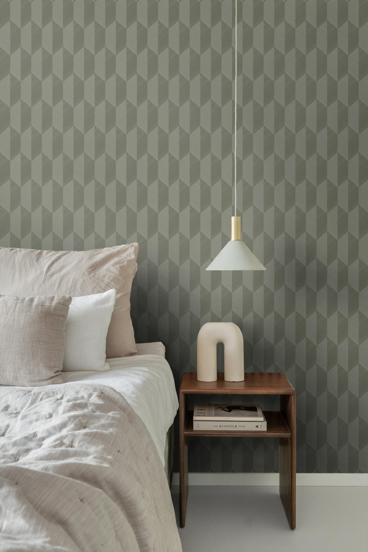 TAPETE 3D Muster 50 x 900 cm - Grün, Papier (50/900cm) - Origin Wallcoverings